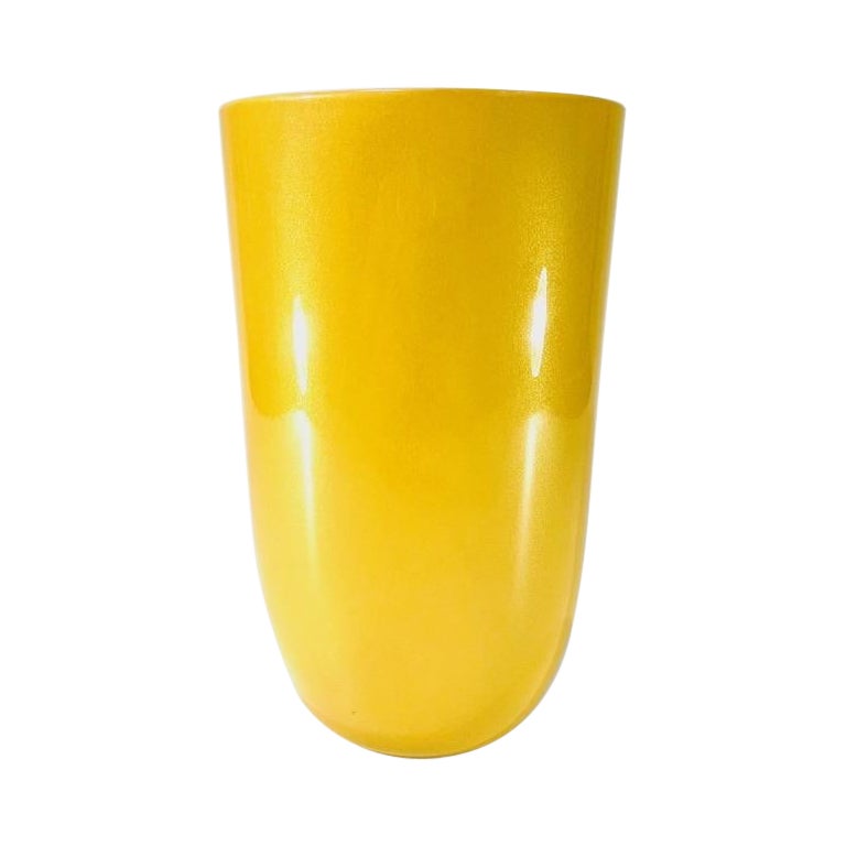 Archimede Seguso Murano glass gold vase "Cartoccio" circa 1950 For Sale