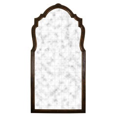 Vintage Monumental Queen Anne Style Mirror With Beaded Detail