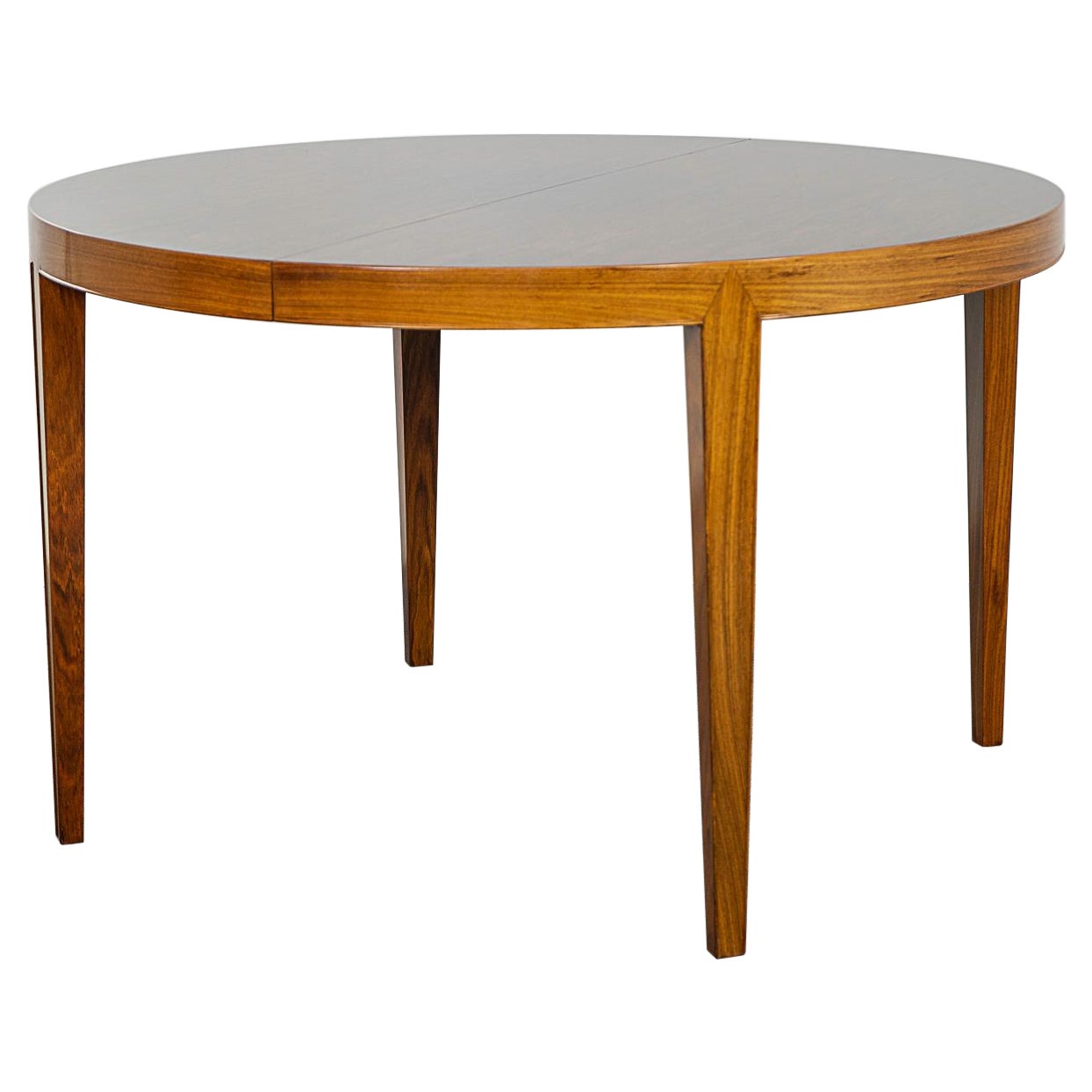 Rosewood Circular Danish Dining Table by Haslev For Sale