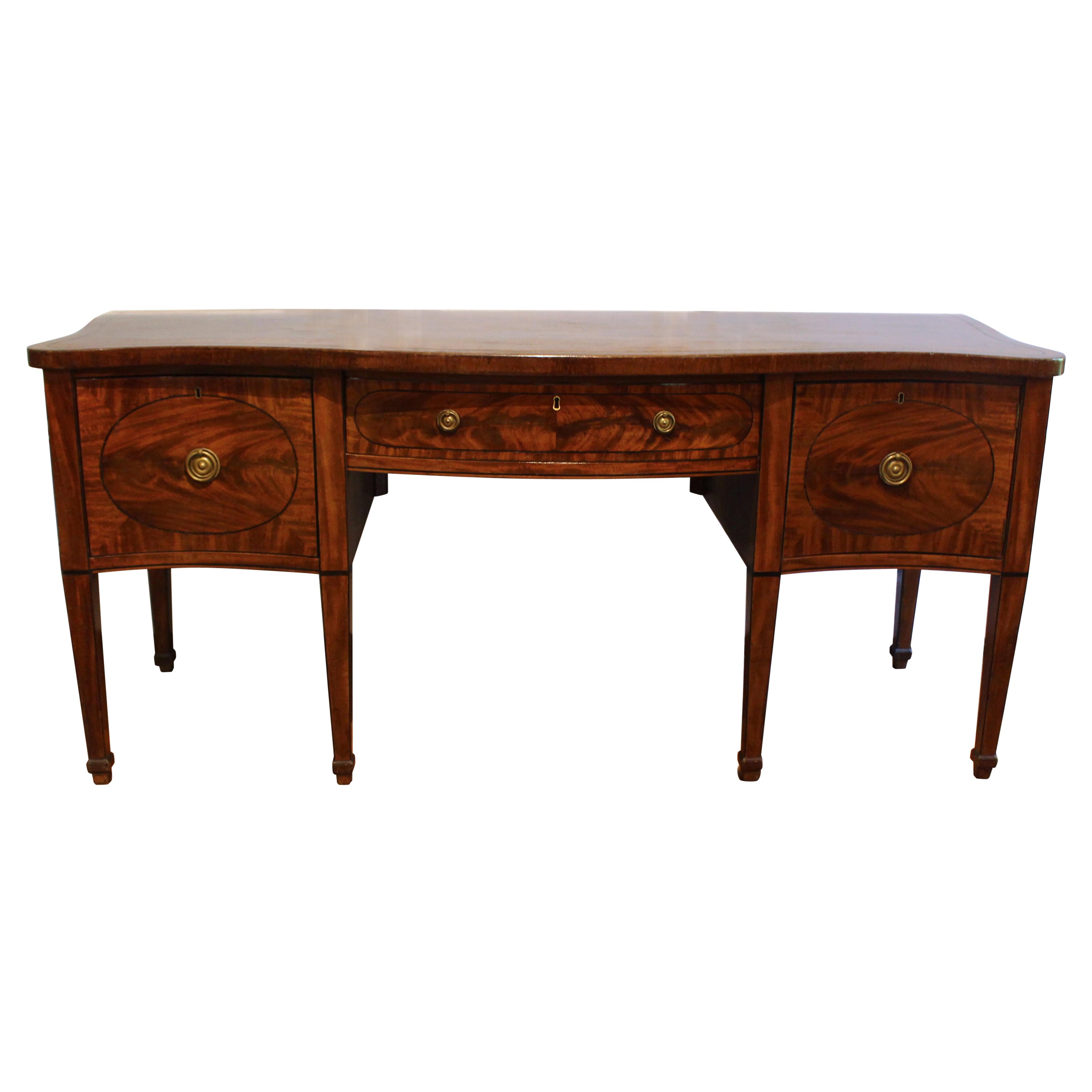 Late 18th to Early 19th Century English Serpentine Form Sideboard For Sale