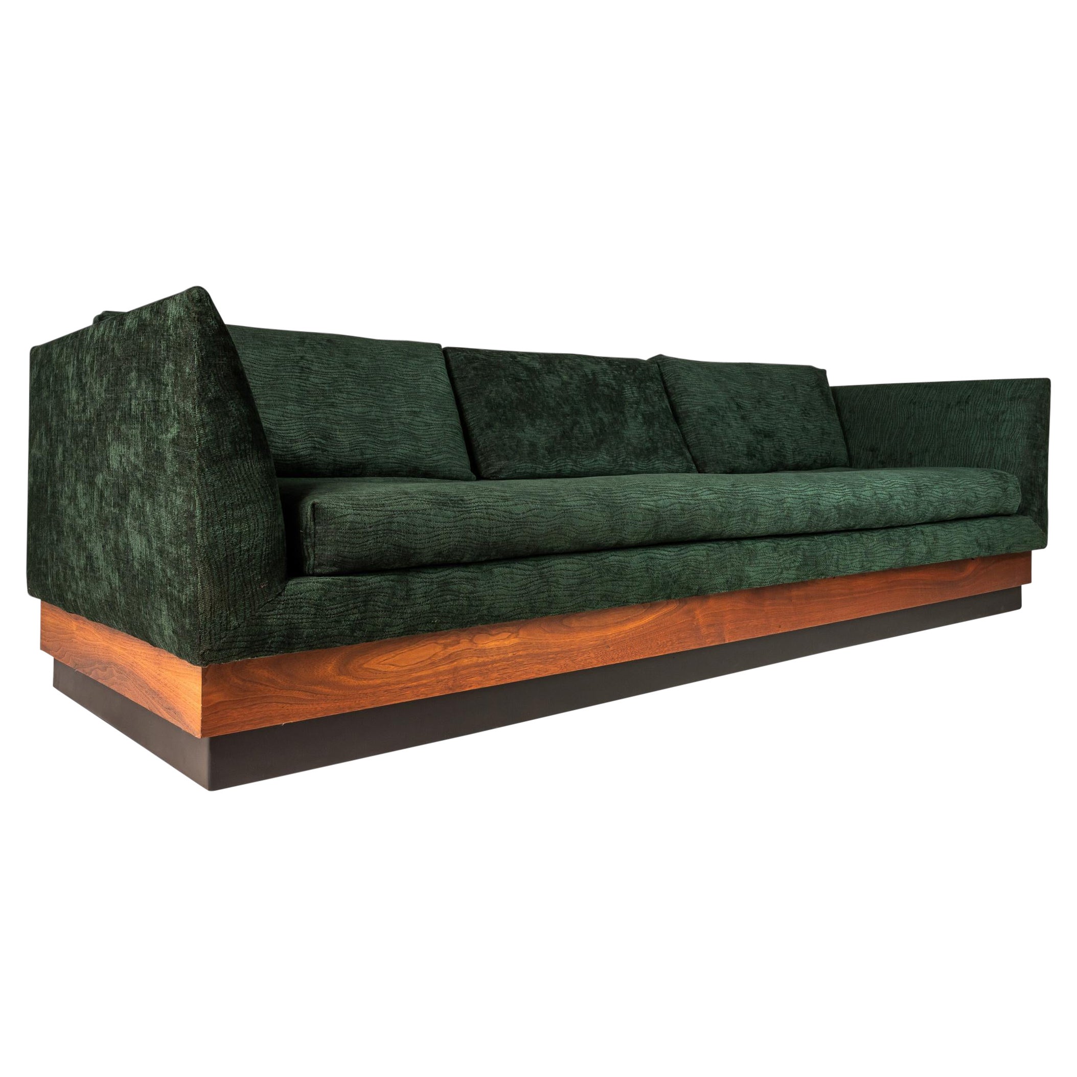 MCM Platform Sofa in Walnut by Adrian Pearsall for Craft Associates, c. 1960's For Sale