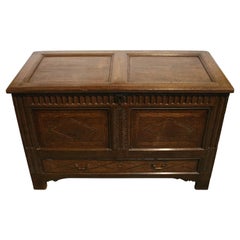 Early 18th Century Inlaid & Carved English Coffer