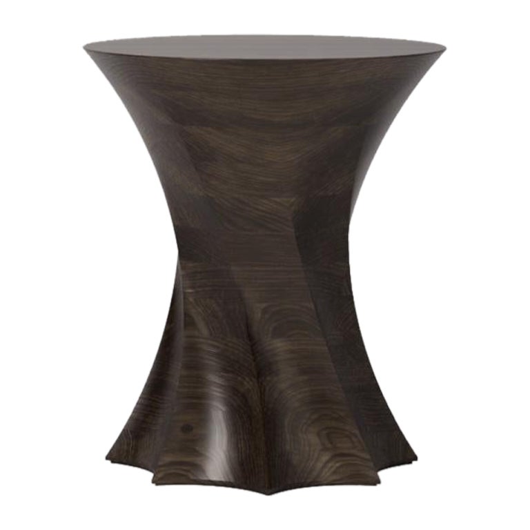 Torque Walnut Solid Wood Side Table by Johan Wilén For Sale
