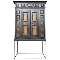 Used German Baroque Cabinet on Metal Stand