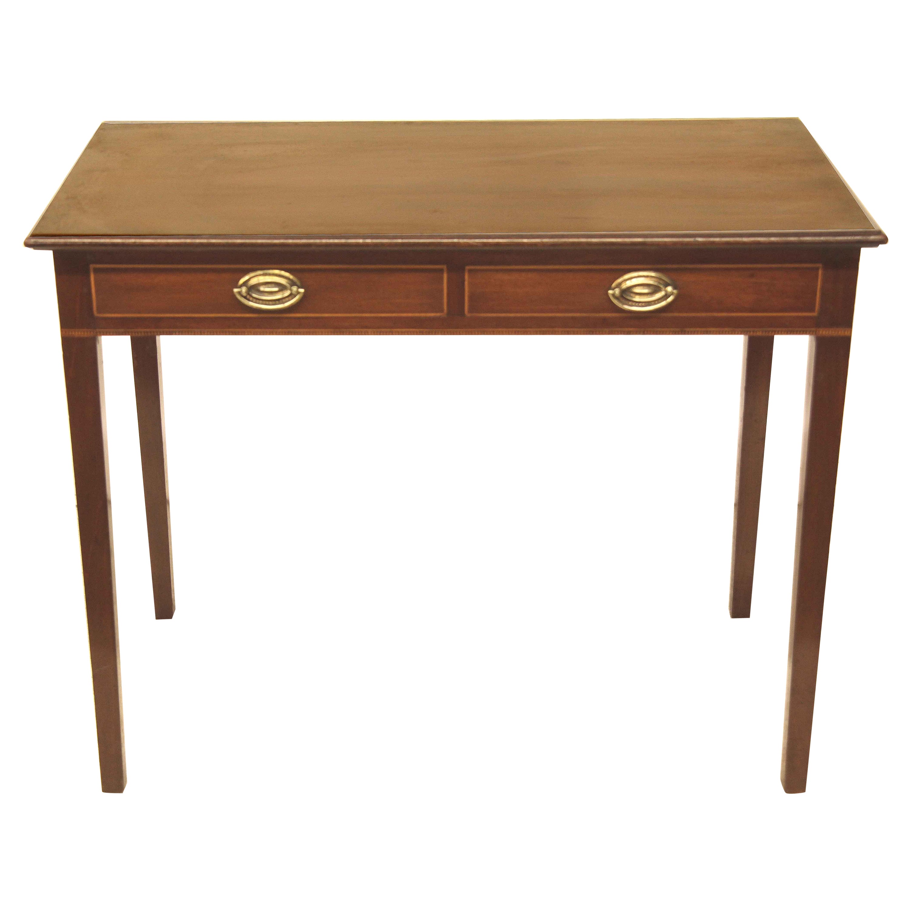 English Hepplewhite Two Drawer Side Table For Sale