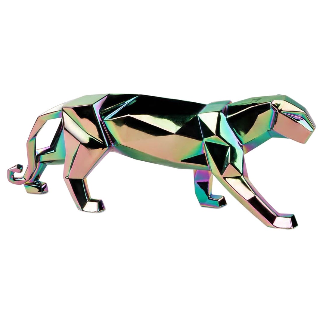 Panther Sculpture. Iridiscent For Sale