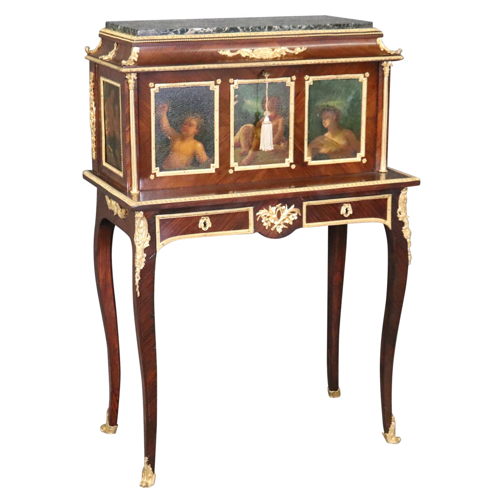 Exceptional Louis XV 19th Century Ormolu Mounted Secretaire By Befort Jeune For Sale