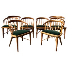 Vintage Paul Mccobb style round back dining chairs 