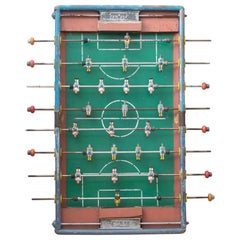 Antique Mexican Foosball Table Top with Metal Players, C 1940s-Wall Decoration