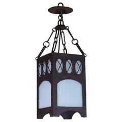 Antique Art Nouveau lantern - forged iron