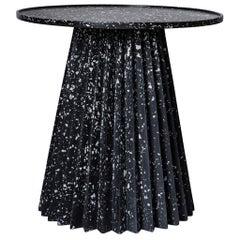Side Table- FLUTE SIDE TABLE - LARGE - BLACK/WHITE