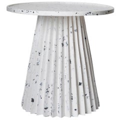Side Table- FLUTE SIDE TABLE - LARGE - WHITE/GREY