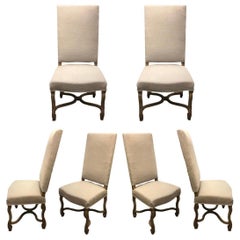 Traditional Linen Dining Chairs 