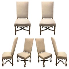Traditional Linen Dining Chairs