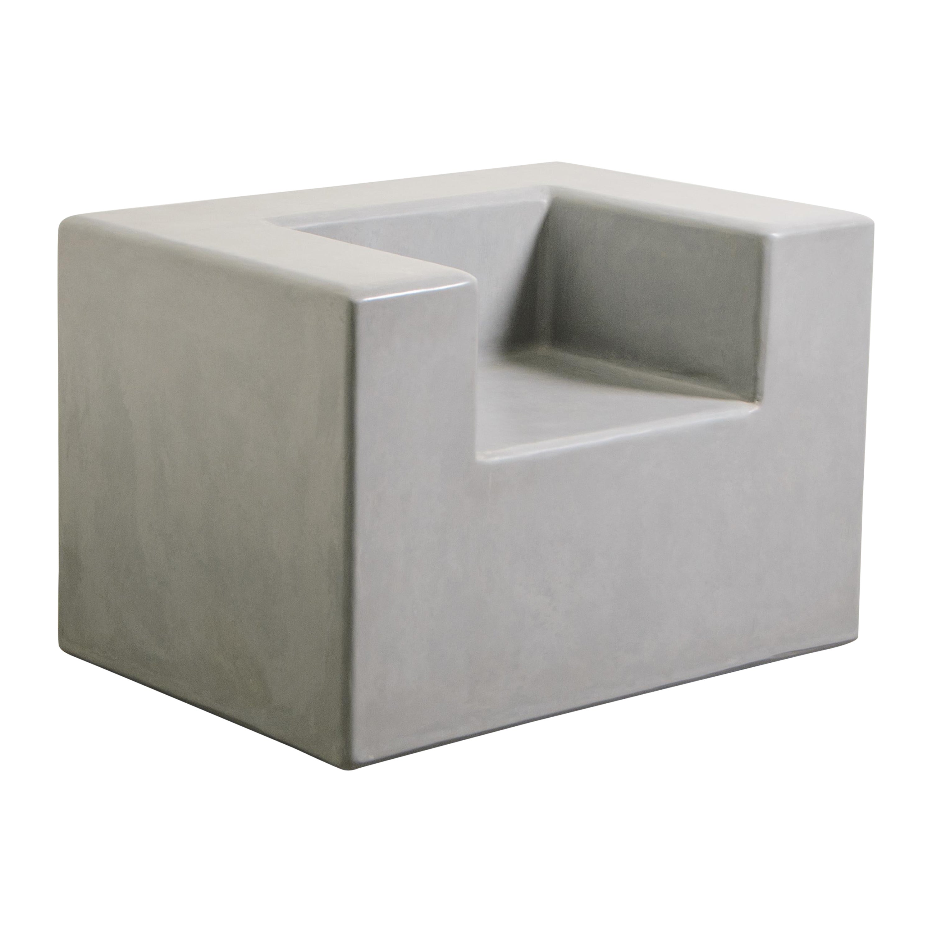 Contemporary Arm Rest Chair in Grey Lacquer by Robert Kuo, Limited Edition