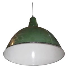 Antique Early 20th Century Large Industrial Pendant Lamp