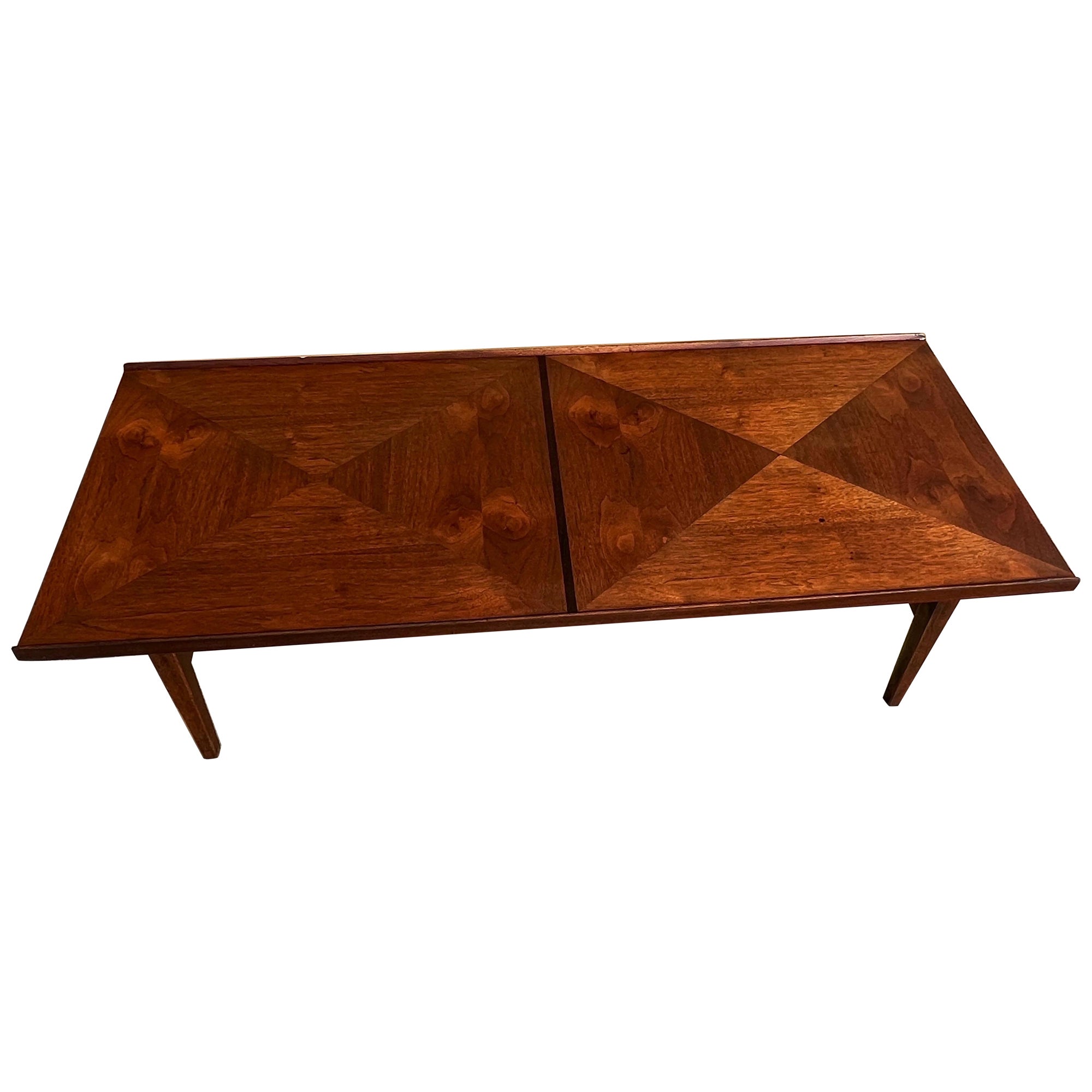 Mid-Century Modern walnut rectangular coffee table For Sale
