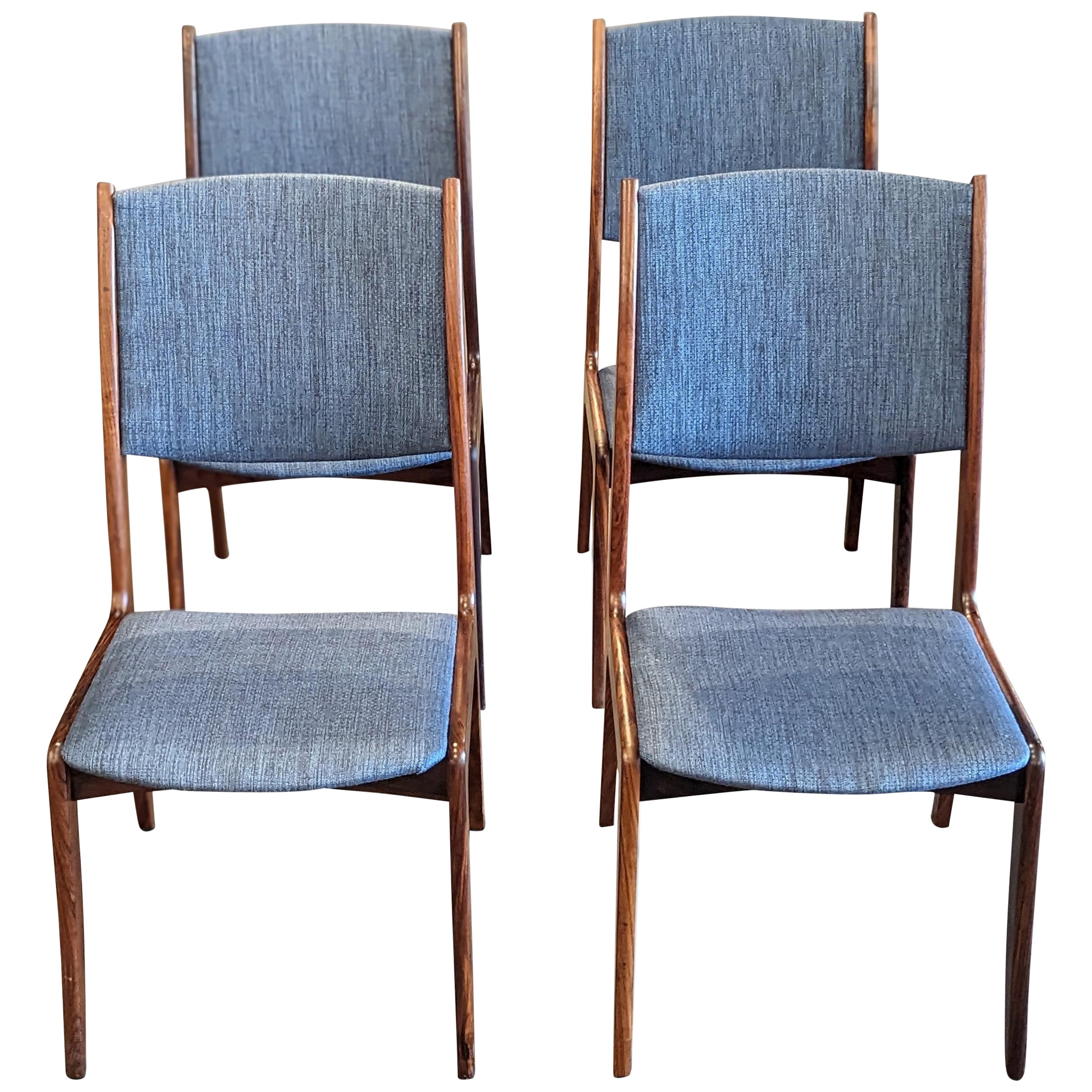 Vintage Danish Mid Century Skovby Tall Back Rosewood Dining Chairs - 072341