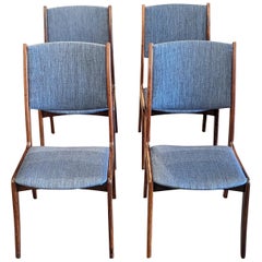Vintage Danish Mid Century Skovby Tall Back Rosewood Dining Chairs - 072341