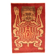 Tibetan Tantric flayed man rug