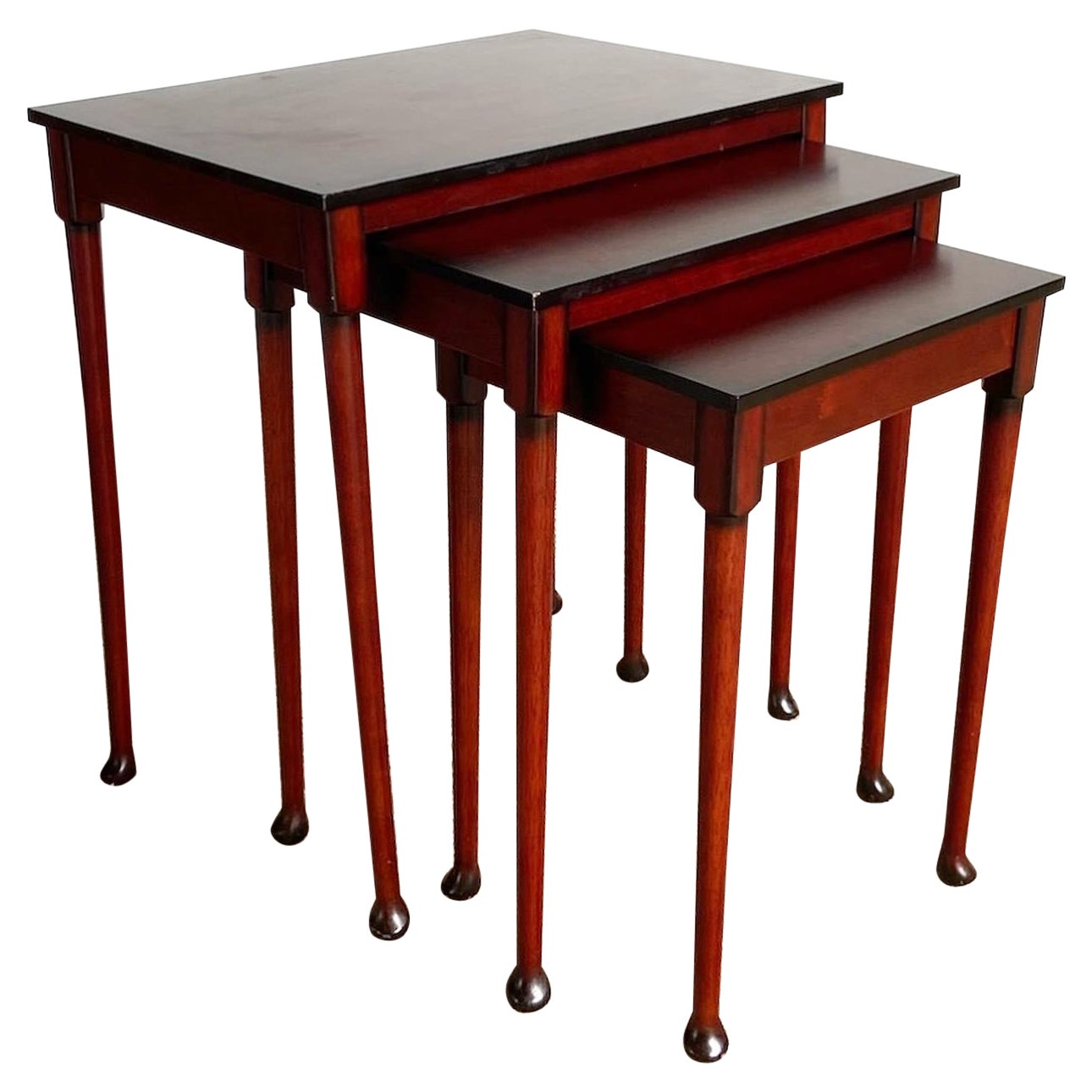 Traditional Mahogany Nesting Tables From Bombay Company - Set of 3