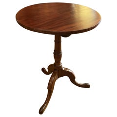 Antique English Tripod Table In Mahogany-19th Century