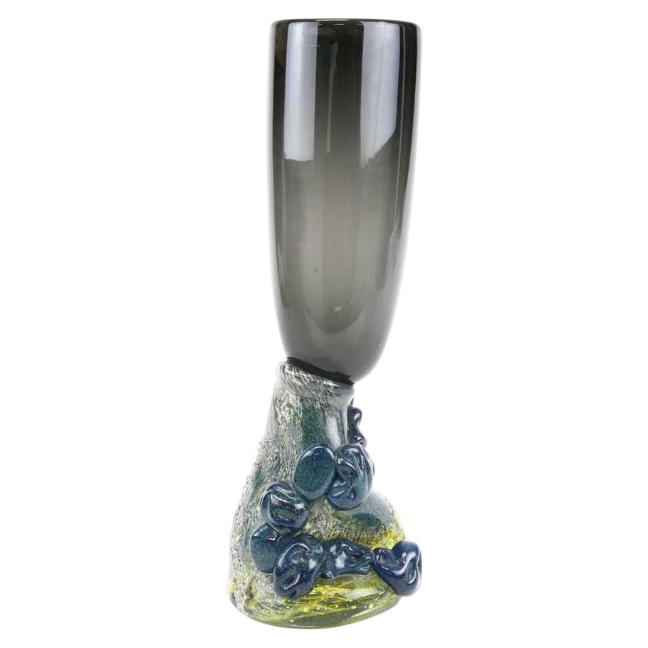 Vesuvius Transcontinental, Unique Art Glass Vase by Björn Stern, Sweden 1989  For Sale