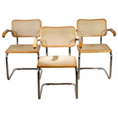 Trio of Cesca B64 chairs by Marcel Breuer, Italian edition of the 1970s