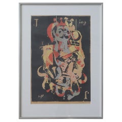 Vintage Hardy Strid, Joker I, Color Lithograph, 1966, Framed