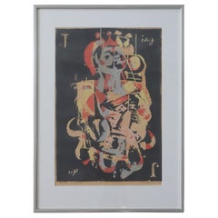 Hardy Strid, Joker I, lithographie en couleur, 1966, encadrée