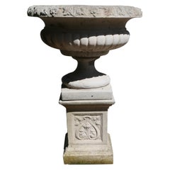 Large Garden Urn or Planter on Plinth    