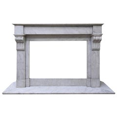 Vintage Carrara marble firplace mantel 19th Century