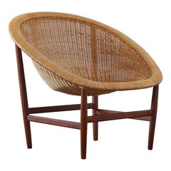 Vintage Early Nanna Ditzel 'Basket chair' for Ludvig Pontoppidan, Denmark, 1950