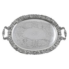 An Impressive & heavy quality sterling silver tray