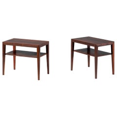 Pair of Severin Hansen Rosewood Side Tables with Shelves c1950s
