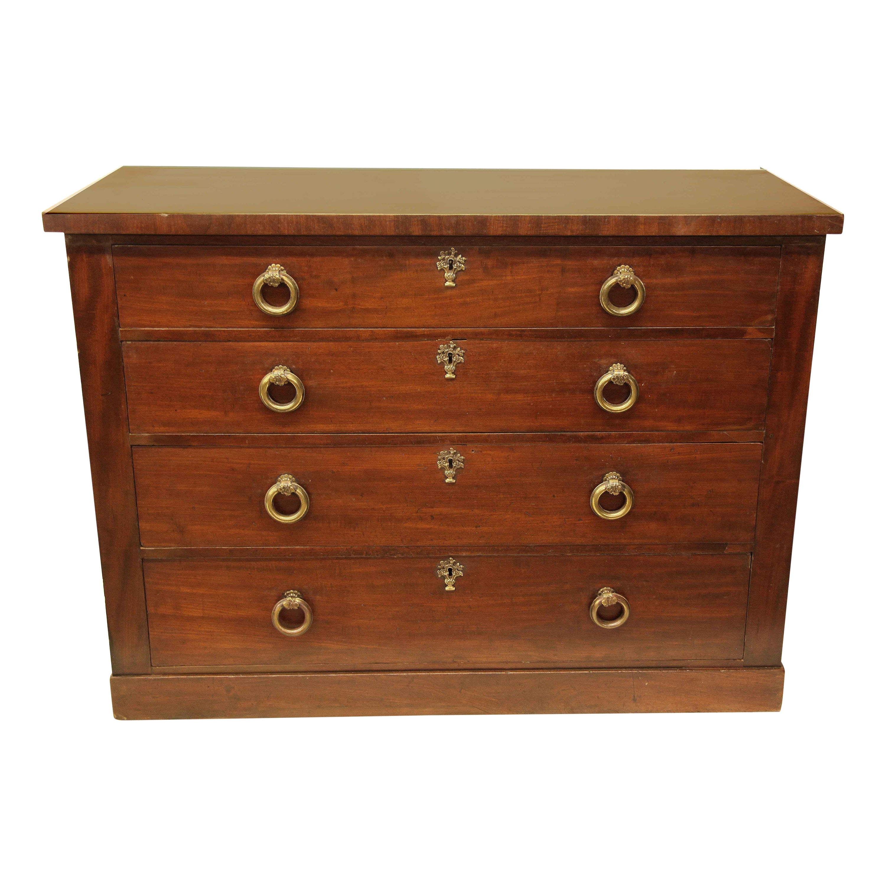 English Mahogany Four Drawer Chest For Sale