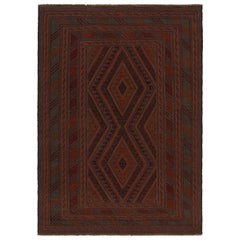 Il tappeto Mashwani Afghan Baluch di Rug & Kilim con motivi geometrici rossi e grigio-blu