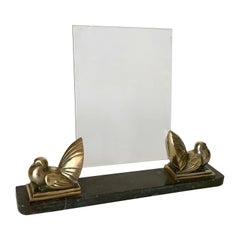 Art Deco Picture Frame Black Marble and brass Sculpture France Circa 1935