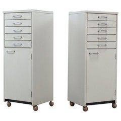 A Pair of Mid Century Dentist Cabinets with Drawers