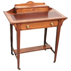 Edwardian Marquetry Inlay Maple & Co Writing Desk