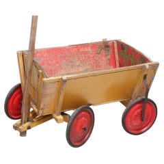 1930s Mid Century German Wiser Pine Tin Log Coal Decorative Cart Truck Storage