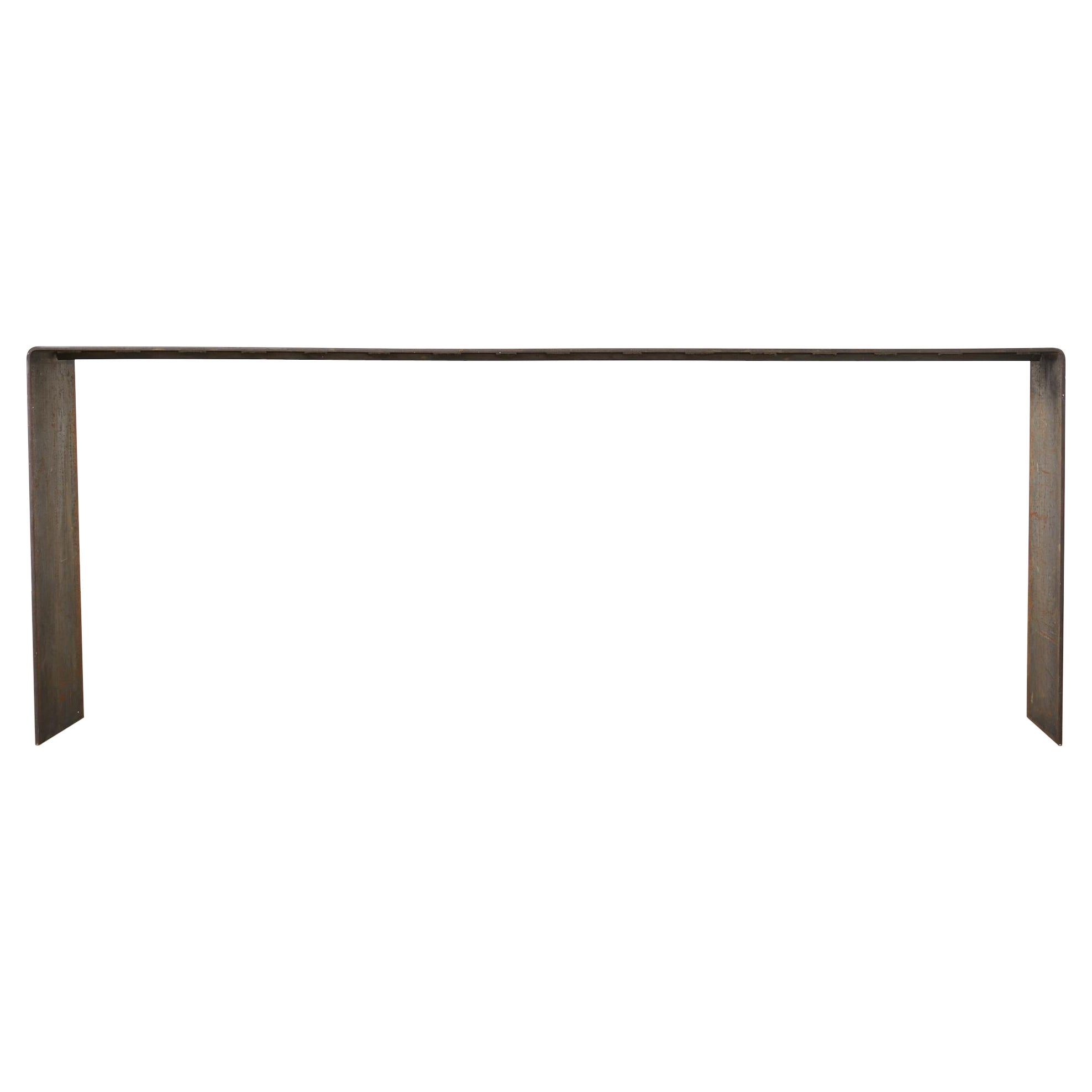 Monumental Industrial Age Style Patinated Iron Waterfall Console 