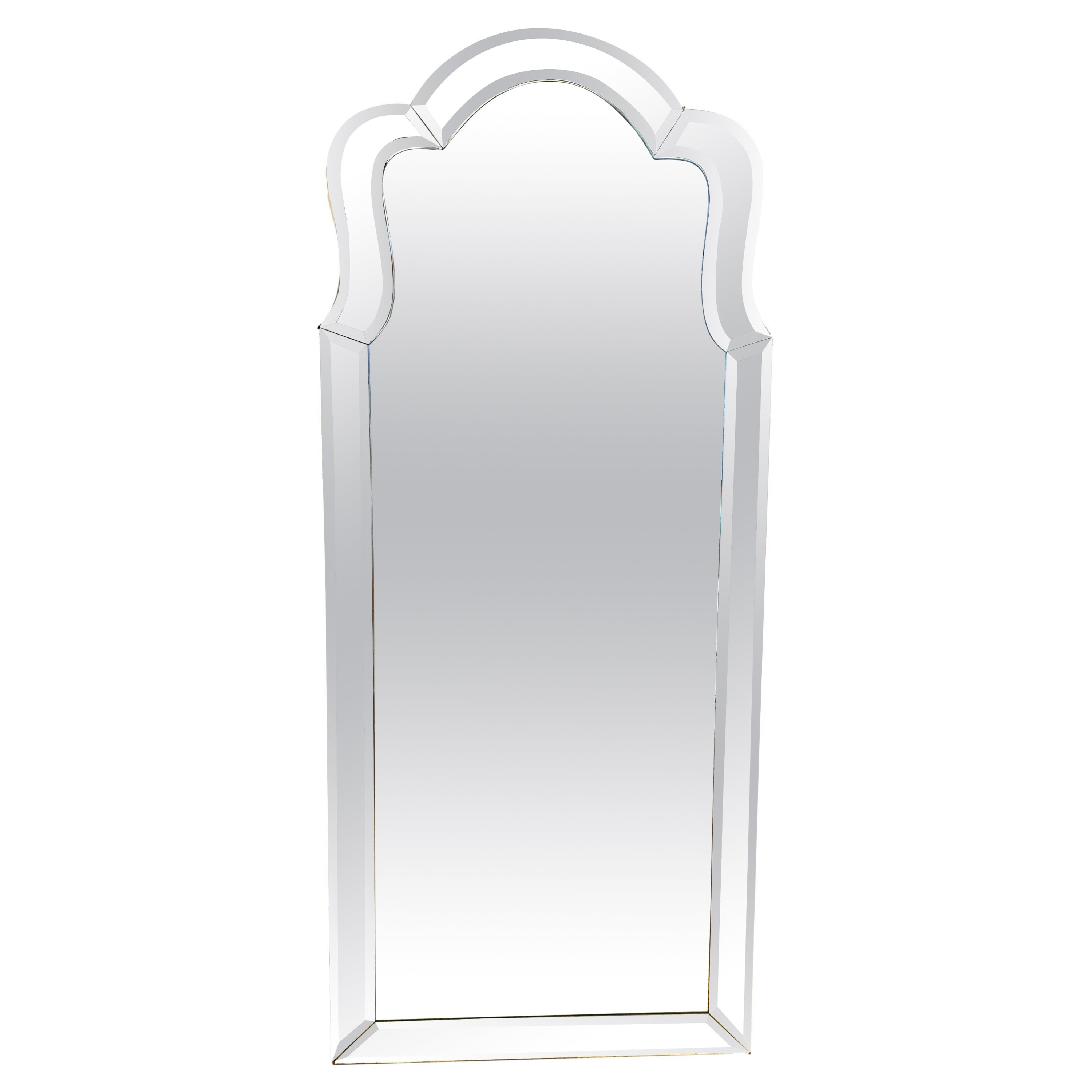 French Midcentury Beveled Mirror For Sale