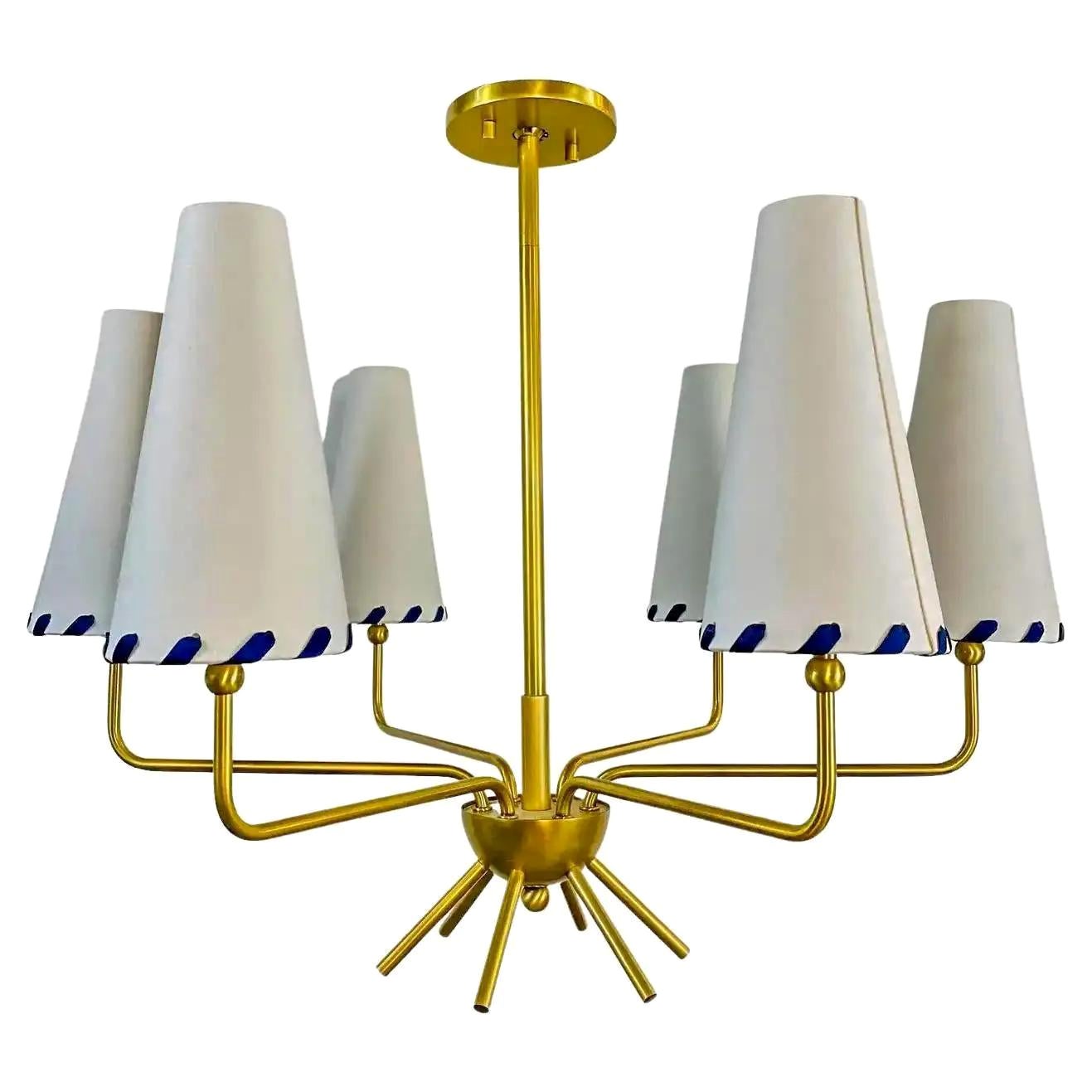 Mid-Century Modern Style 6 Lights Sputnik Chandelier im Angebot