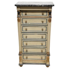 Antique Empire Semainier Chest of Drawers Painted Tall Boy 1880