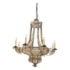 18th Century Italian Beaded Crystal Chandelier with 8 Lights