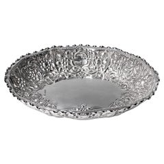 Antique English Sterling Silver Fruit Dish 1895 William Padley. 