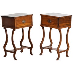 Pair of Italian Baroque Style Walnut 1-Drawer Tables, 19th century and later