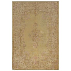 Hand-Knotted Antique Circa-1920 Wool Kerman Rug