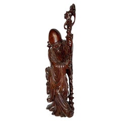 Chinese Rosewood Sculpture of Daoist Deity